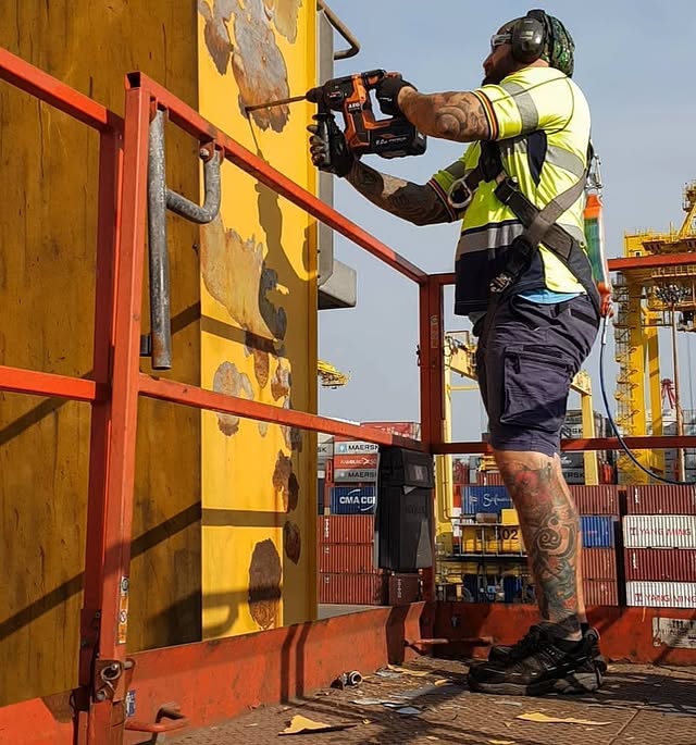 wagstaff_painting dominating on site with the 18V FUSION SDS+ Rotary Hammer Drill 💪
​
​​AEG’s Onsite Team is still delivering tools safely to where you’re working, even at a height! Shoot us a DM to get in touch! 📲