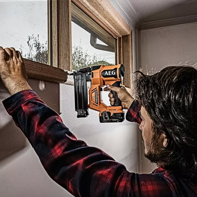 AEG's 18V Brushless Brad Nailer is designed for applications such as fixing skirting boards, architraves and other trim, and jobs that require an intricate finish.