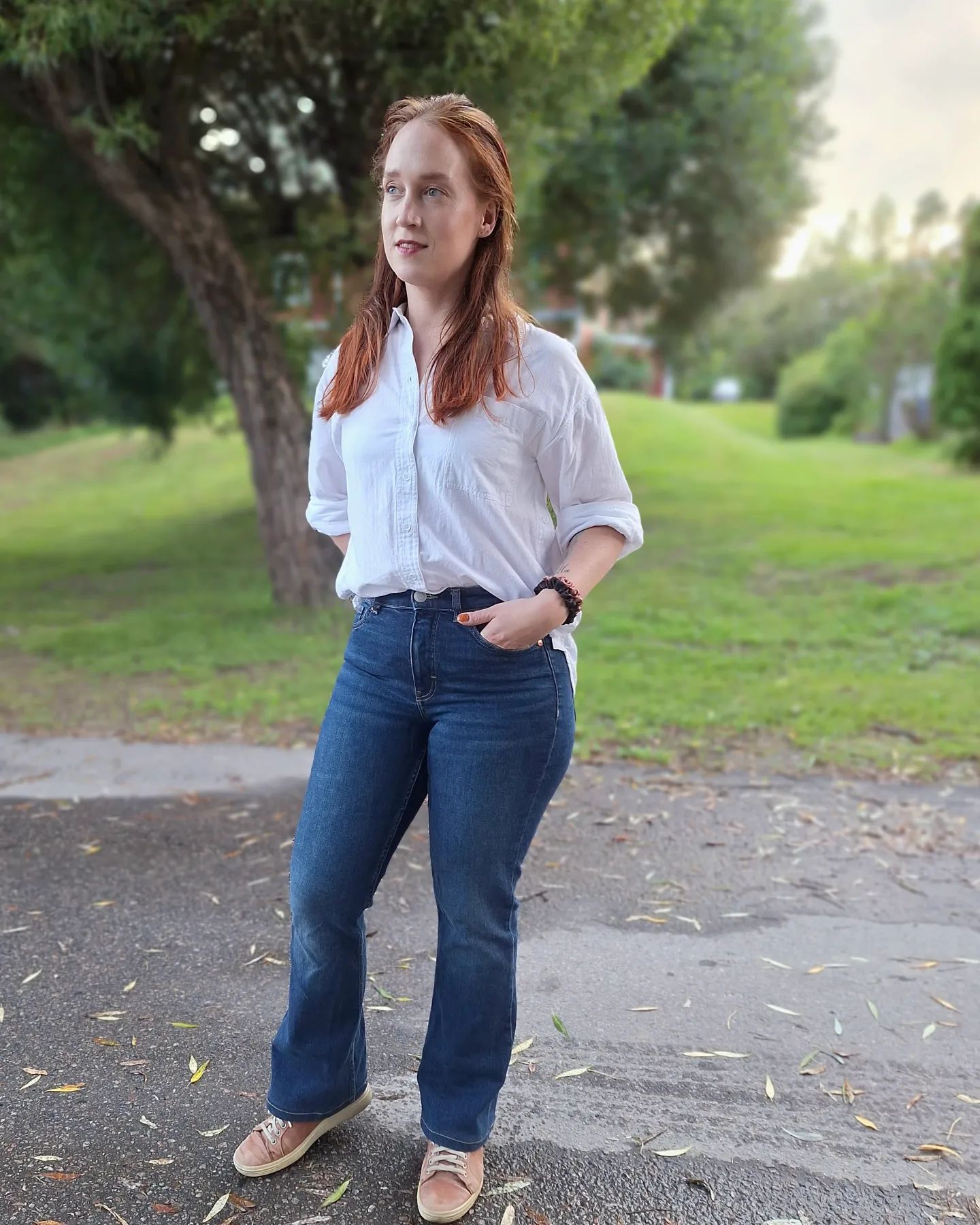 Flare jeans regular waist Tumma denimi - null - 9