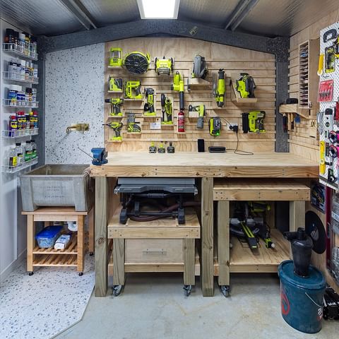After struggling to find anything in my 3m x 5.4m shed, among the tools, surfboards (8), bikes (3) and all the gardening gear I knew I needed to get organised.

A month later, I’d fully lined the garage with ply, built a high work bench with a rolling table saw bench and additional rolling mitre bench that can also be used to extend the table saw for larger rips. 

Two opening cupboards with pegboard fronts attached to the walls with French cleats tamed all the smaller items. More cleats helped organised all my Ryobi tools.

I used plastic moulded tool holders from Amazon (affiliate link https://amzn.to/454FELj if you are interested) to hold the tools in place. The plastic tool holders did not quite feel strong enough to hold the tools on their own but in the way I’ve used them simplified the holder and works well.

Now I can find all my tools, and with the surfboards in a rack, the bikes and tools all hanging nicely, you can get into the garage without risking your life.

I’m still organising the space, but am really pleased with the outcome so far.

#ryobiaustralia #frenchcleatstorage #smallworkshop