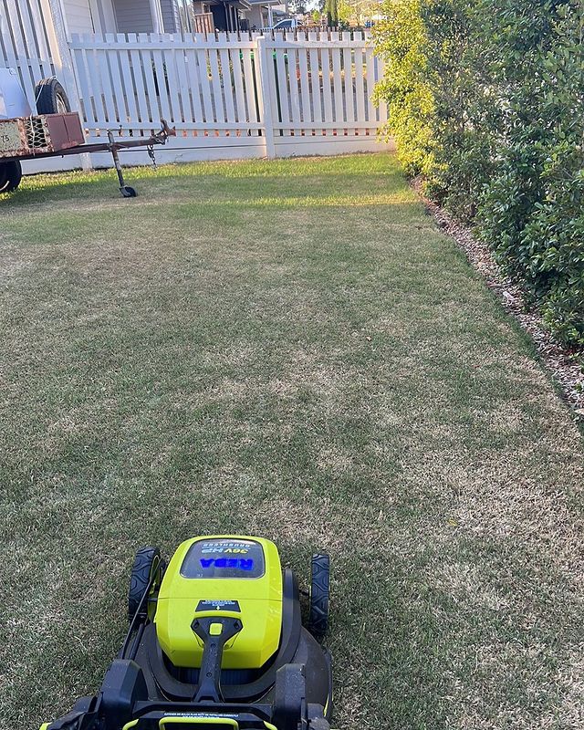 Quick little trim this arvo before another round of treatment tomorrow.. #lawn #lawncare_of_instagram #lawntips #lawnsofinstagram #lawncare #lawnmaintenance #highfields #highfieldslawnie #grass #ryobi #ryobiaustralia