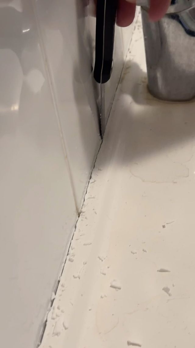 Can never sit still in the house when there’s renos to be done! 😂🛠🏡

This sink has bugged me for 5 years now. The old sink had no bench space as only a small section either side was flat enough to rest anything before it sloped into the sink. I’ve lost so many things into the sink because of it 😫 

This one was relatively easy following the below steps: 

- cut old silicon that was holding the old sink in place
- remove the old sink, 
- cut down replace a Tasmanian Oak panel from bunnings using my new ryobiau 18v 165mm track saw
- drill holes for drain and tap and sand surface with 80 grit and then 120grit for a smooth finish
- paint three layers of cabotsanz CPF clear floor water based satin (leftovers from our floor)
- place new counter back on vanity and install abiinteriors Milano Extended mixer in chrome with matching waste onto the above counter sink
- reattach the plumbing and silicone around any edges
- bobs your uncle! 

Follow for more inspo in ripping out perfectly good bathroom fixtures 🤪

#abiinteriors #bunnings #cabots cabotstain #bathroomremodel #ryobi #girlswithpowertools