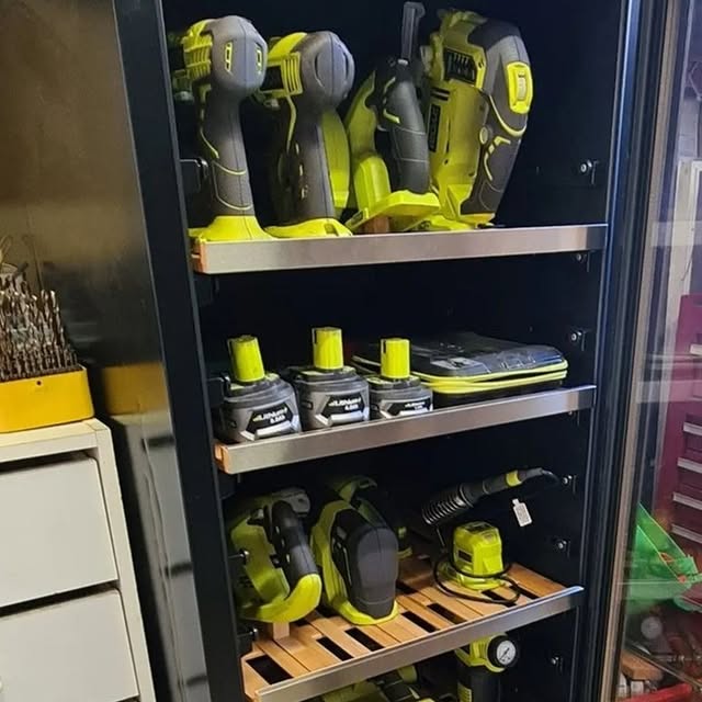 Who knew #NationalCleanYourFridgeDay could look this good? 💡 @rod_van_dyken repurposed his old fridge into storage for his RYOBI products, giving them a cool new home!

How do you keep your RYOBI products organised? Tell us in the comments!

#RYOBIau #BatteryPowered #RYOBIMade #RYOBIPowerTools #Storage