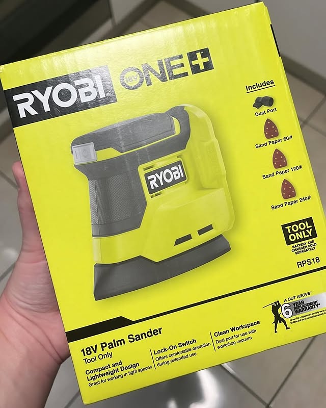 Getting smooth results just got easier for @taylastownhousetransformation.

Compact, cordless, and a must-have for any DIY makeover. This product comes with multiple sandpaper grits and a dust port to keep your space clean while you get creative 🙌

Who else needs this in their collection?

#RYOBIau #BatteryPowered #PalmSander #DIYProject #HomeImprovement